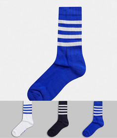 3 пары спортивных носков (синие/белые) ASOS DESIGN-Синий