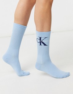Синие носки с логотипом Calvin Klein Jeans-Синий