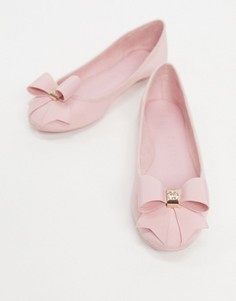 Эксклюзивные розовые балетки с бантиком Ted Baker-Розовый