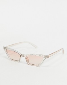 Солнцезащитные очки "кошачий глаз" со стразами AJ Morgan-Розовый