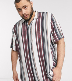 Белая рубашка в фактурную полоску River Island Big & Tall-Белый