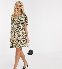 Чайное платье мини с леопардовым принтом ASOS DESIGN Maternity-Мульти