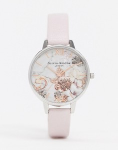 Часы с мраморным принтом и кожаным ремешком Olivia Burton OB16CS21-Розовый
