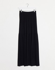 Черная ярусная юбка макси ASOS DESIGN-Черный