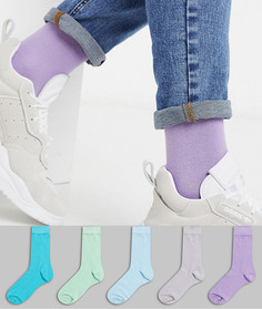 Набор из 5 пар носков до щиколотки ASOS DESIGN-Синий