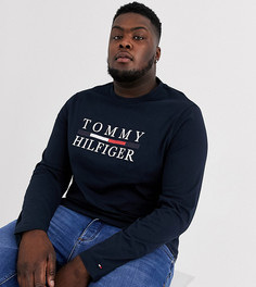Темно-синий лонгслив с логотипом Tommy Hilfiger Big & Tall