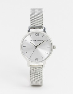 Серебристые часы с сетчатым браслетом Olivia Burton Sunray-Серебряный