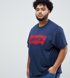 Темно-синяя футболка с логотипом в форме летучей мыши Levis Big & Tall-Темно-синий Levis®