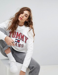 Свитшот в стиле 90-х с логотипом Tommy Jeans Capsule-Белый
