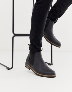 Черные кожаные ботинки челси Barbour-Черный