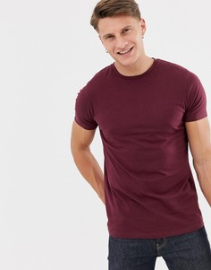 Бордовая футболка с круглым вырезом ASOS DESIGN-Красный