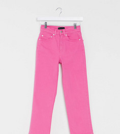 Прямые эластичные джинсы розового цвета с завышенной талией ASOS DESIGN Petite-Розовый