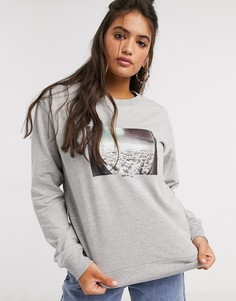 Свитшот с надписью "out of office" ASOS DESIGN-Серый