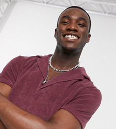 Махровая футболка-поло ягодного цвета от комплекта ASOS DESIGN Tall-Фиолетовый