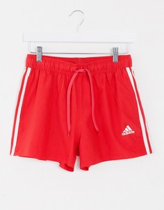 Красные шорты для плавания с 3 полосками adidas-Красный