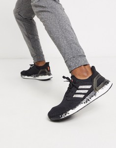 Черные кроссовки с белой подошвой adidas Ultraboost 20-Черный