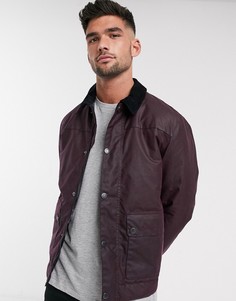 Бордовая вощеная куртка с подкладкой в шотландскую клетку Barbour-Красный