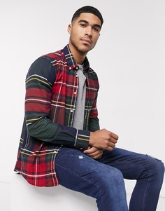 Рубашка в синюю и красную клетку Barbour-Темно-синий