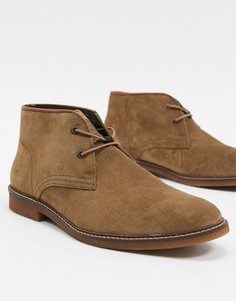 Светло-бежевые замшевые ботинки дезерты Barbour-Светло-бежевый