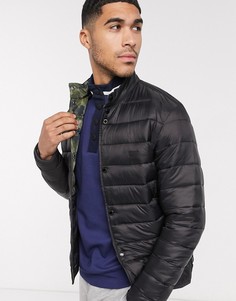 Черная стеганая куртка с камуфляжной подкладкой Barbour International-Черный