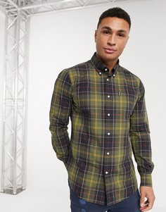 Рубашка в клетку тартан Barbour-Светло-коричневый
