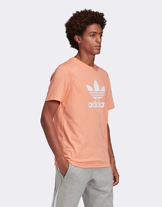 Розовая футболка с трилистником adidas Originals-Розовый