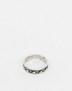 Серебристое волнообразное кольцо в стиле 90-х ASOS DESIGN-Серебряный