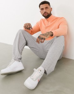 Коралловый свитшот с короткой молнией ASOS DESIGN-Оранжевый