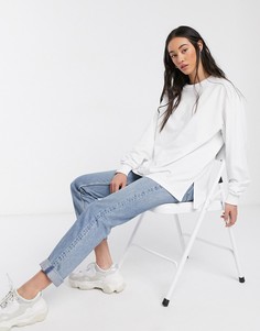 Свитшот в стиле oversized из легкого материала ASOS DESIGN-Белый