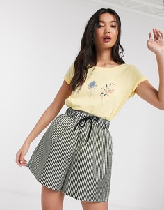 Желтая футболка с короткими рукавами Only-Желтый