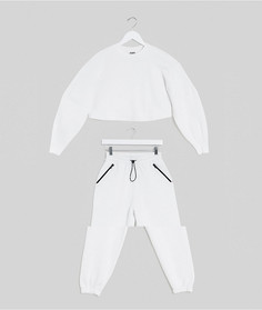 Спортивный костюм из свитшота и oversized-джоггеров ASOS DESIGN-Белый