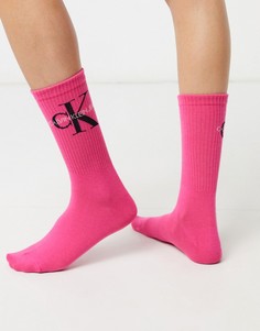 Ярко-розовые носки с логотипом Calvin Klein Jeans-Розовый