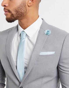 Свадебный комплект бирюзового цвета с галстуком и булавкой на лацкан Burton Menswear-Зеленый