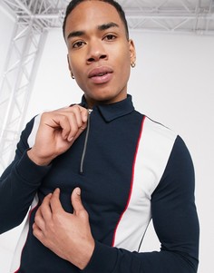 Обтягивающий свитшот в стиле колор блок от комплекта ASOS DESIGN-Темно-синий