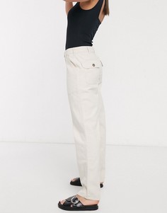 Светло-бежевые прямые джинсы с карманами Only-Кремовый