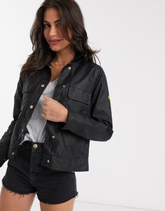 Короткая вощеная куртка черного цвета Barbour International-Черный