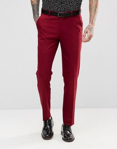 Красные брюки скинни под смокинг ASOS-Красный