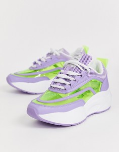Фиолетовые кроссовки в стиле колор блок Sixty Seven-Фиолетовый