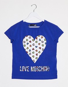 Футболка с логотипом Love Moschino-Белый