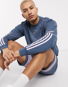 Синий свитшот с логотипом-трилистником adidas Originals
