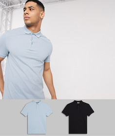 Поло из органического пике ASOS DESIGN - Набор из 2 шт. со скидкой-Мульти