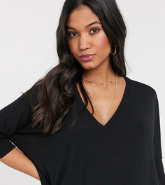 Черный топ oversized с драпировкой и V-образным вырезом ASOS DESIGN Maternity