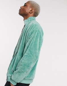 Зеленая флисовая oversized-олимпийка ASOS DESIGN-Зеленый