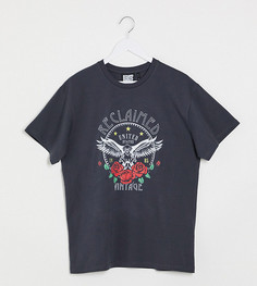 Oversized-футболка унисекс с принтом Reclaimed Vintage Inspired-Черный