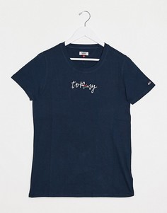 Футболка с логотипом в виде флага Tommy Jeans-Темно-синий