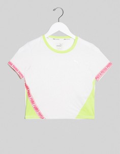 Белая футболка с контрастными вставками Puma Running-Белый