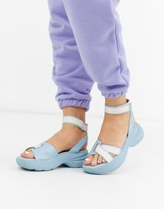 Синие сандалии на платформе с логотипом Juicy Couture-Синий