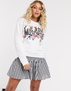 Свитшот с цветочным принтом и логотипом Love Moschino-Белый