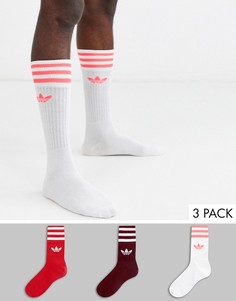 Набор из 3 пар красных носков adidas Originals-Красный