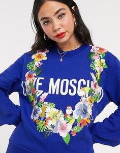 Свитшот с принтом Love Moschino-Синий